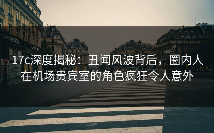 17c深度揭秘：丑闻风波背后，圈内人在机场贵宾室的角色疯狂令人意外